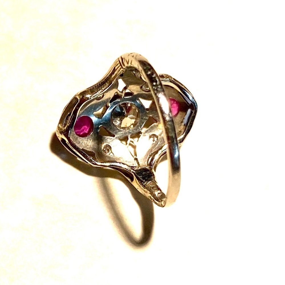 18k DIAMOND RUBY RING 6 - Picture 12 of 15
